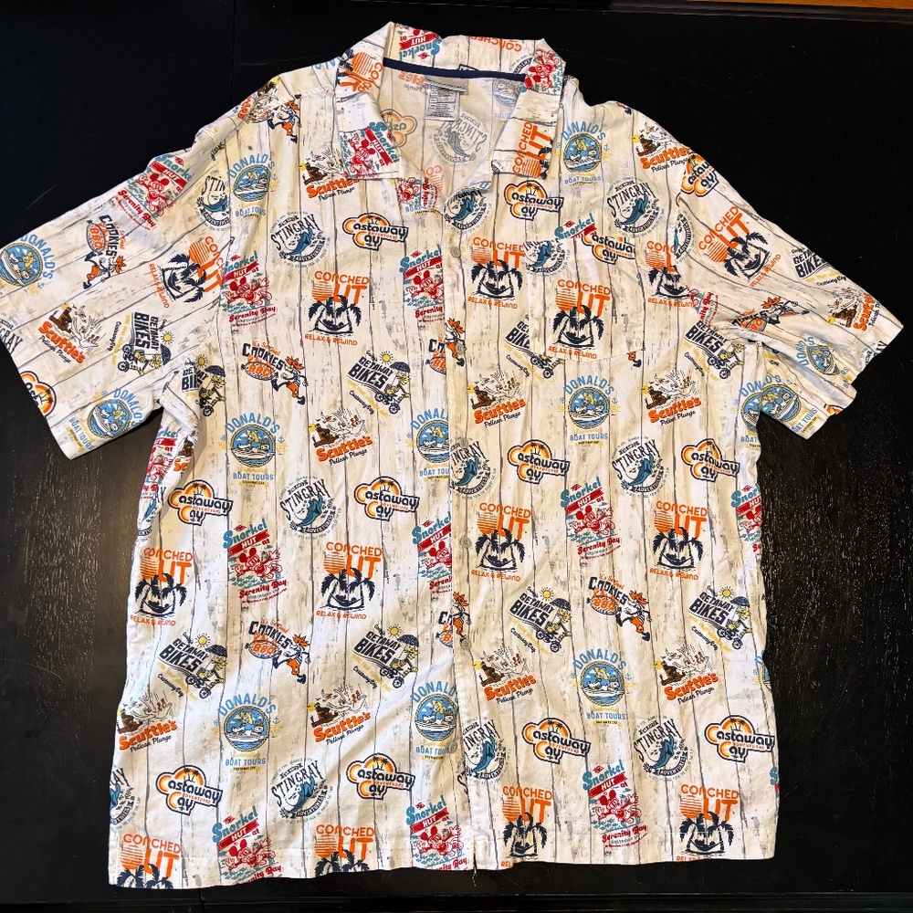 Disney Cruise Line Castaway Cay Men’s Button Down Shirt Size 3XL